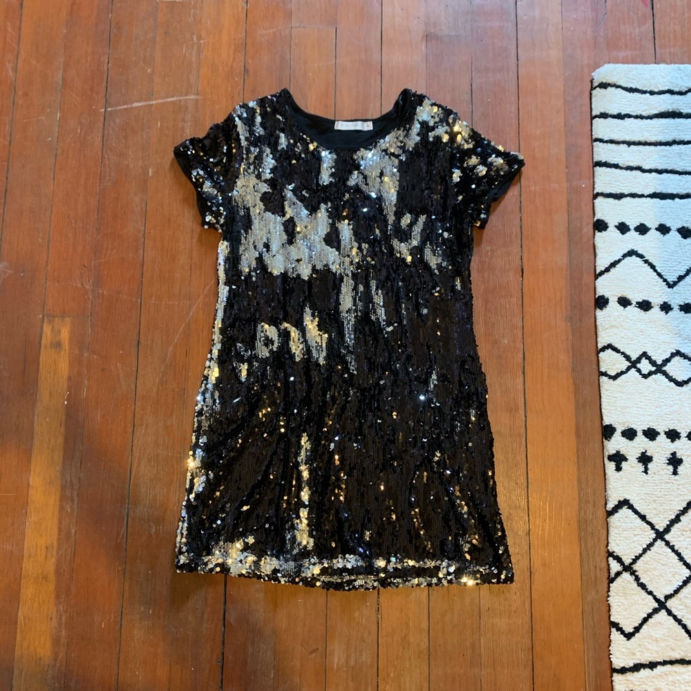 Mink pink sequin tee dress